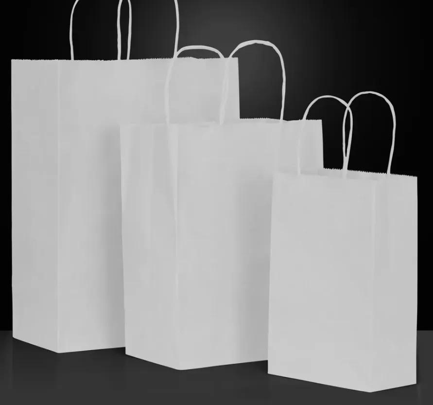 Premium White Paper Bags With Handles in Canada – Prestige and Fancy
